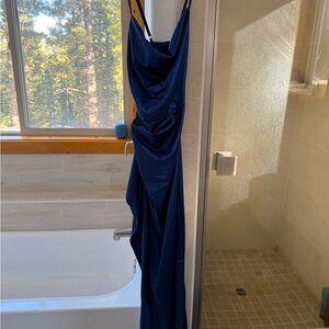 Elegant Navy Blue Evening Dress